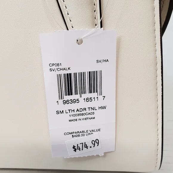 Coach Andrea Carryall Black White Leather Shoulder Bag Brand New 152-091725 - Picture 6 of 11